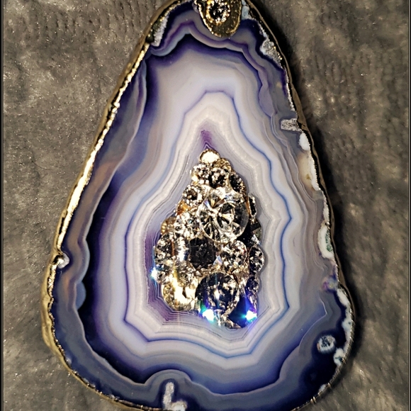 Gilded Amethyst & Crystal Geode Phone Pop Grip